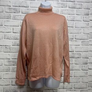 Susan Graver Pink Sparkle Turtleneck Medium